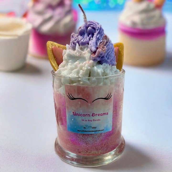 BeYOUtiful Bath* Body * Burn - Wholesale Novelty Candle - Unicorn Dreams Dessert Candle1