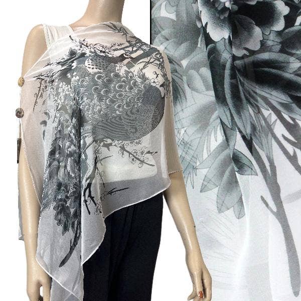 The Magic Scarf Company - Vente Châle – femme - 2451 - Châle soyeux à deux boutons59