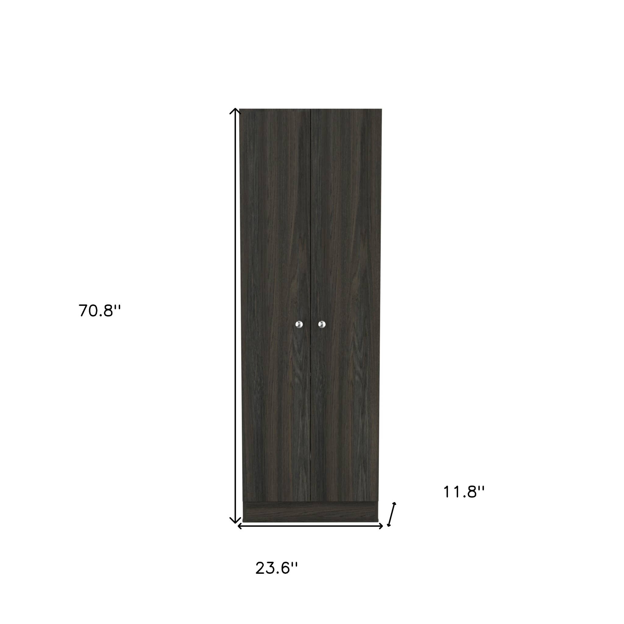 HomeRoots - Wholesale Kitchen storage/organiser - 71" Dark Brown Wood Pantry Or Storage Closet2