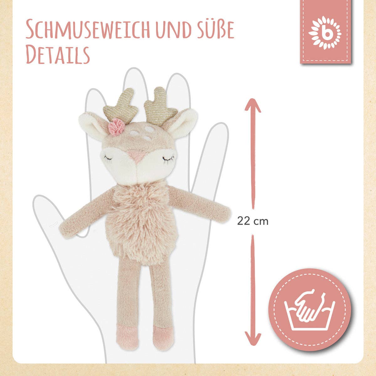 Bieco Spielwaren - Wholesale Stuffed/Plush Toy - Kids & Baby - Deer Ella toy with rattle5