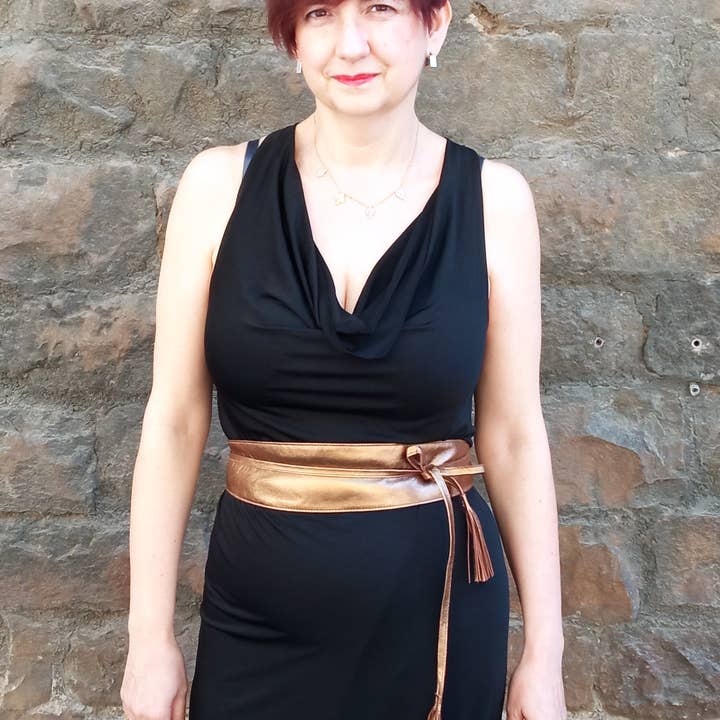 JUAN·JO GALLERY (Leather Gallery, SCP) - Wholesale Belt - Women's - Bronze Leather Obi Belt4