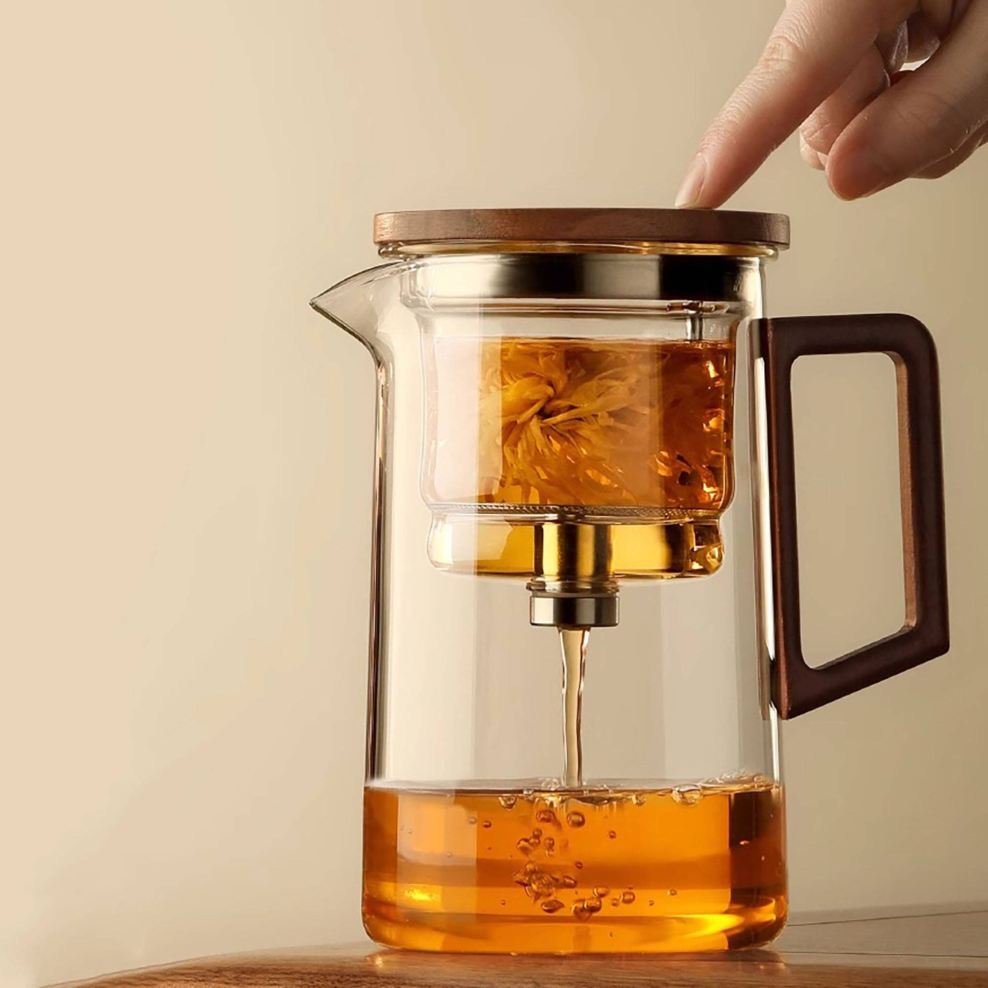 MinoCraft - Vendita all'ingrosso Teiere - Teiera in vetro con funzione di controllo del tempo di infusione4