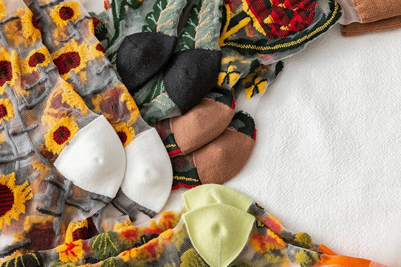 Tourtiwi - Wholesale Socks - Women's - Fruit Flower Animal Pattern Transparent Thin Summer Socks22