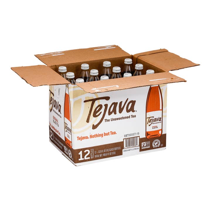 Crystal Geyser Water Company - Wholesale Iced Tea - Tejava Original Black Tea - 1 Liter 12 pack Glass Bottle