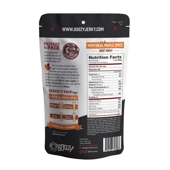 Boozy Jerky - Wholesale Jerky - Montreal Maple Spice Lager Beef Jerky7