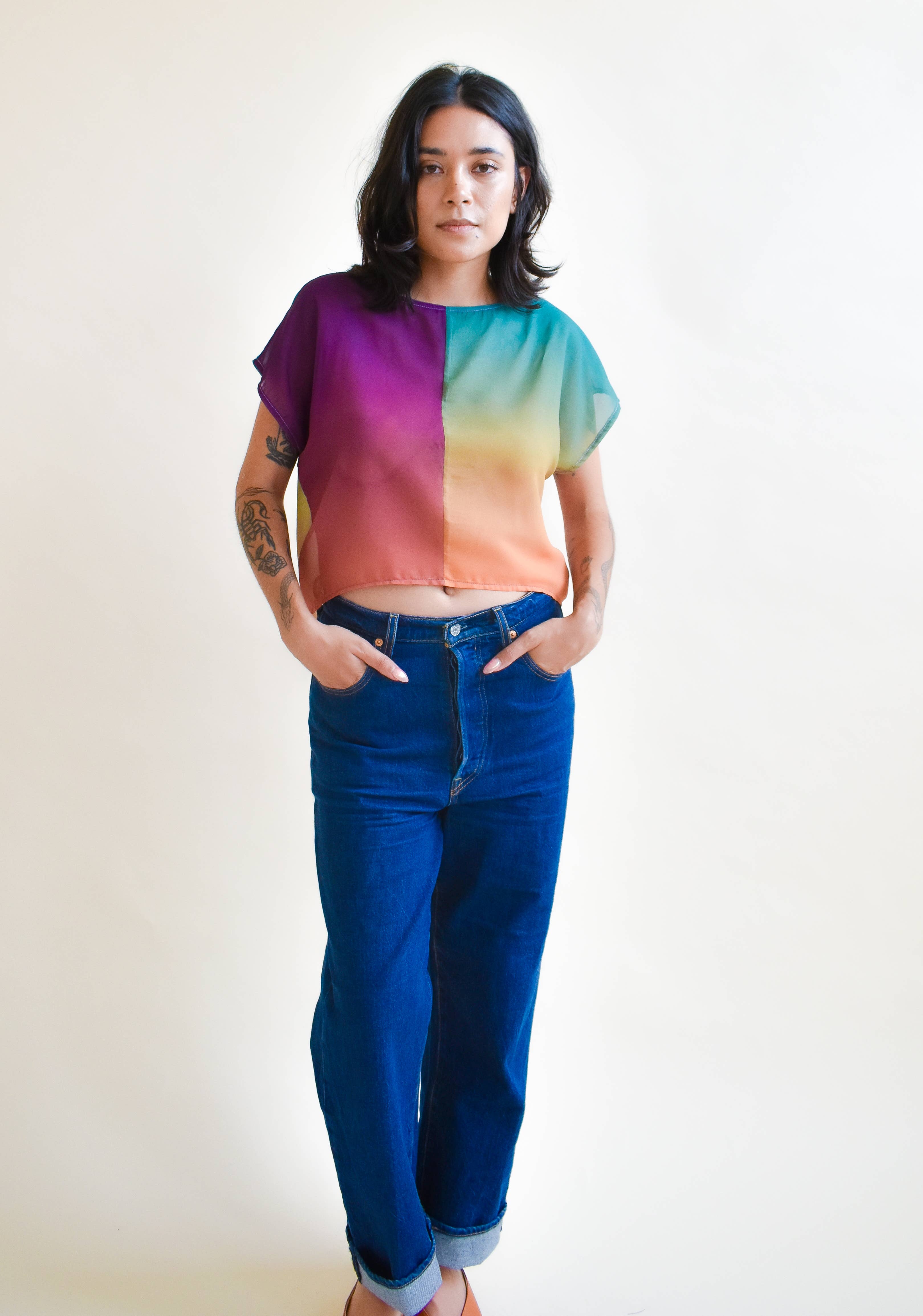 Altar - Wholesale Blouse - Women's - OOAK Fox Crop in Sunset5