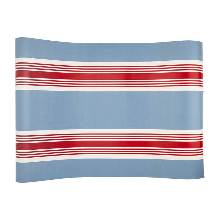 My Mind’s Eye - Wholesale Disposable Table Cover/Runner - HAM1020 - Hamptons Striped Paper Table Runner