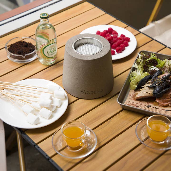 Sol Living - Wholesale Fire Pit - Entta Grey Tabletop Fireplace - 6.3 Inches - Ethanol11