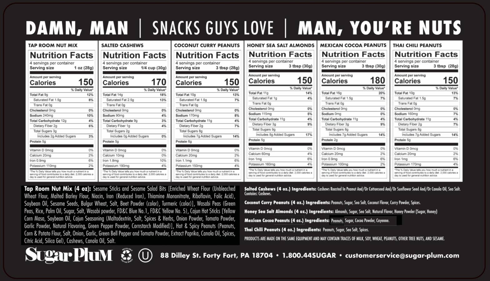 Damn, Man Snacks - Venta al por mayor Frutos secos - Caja Manly Nut6