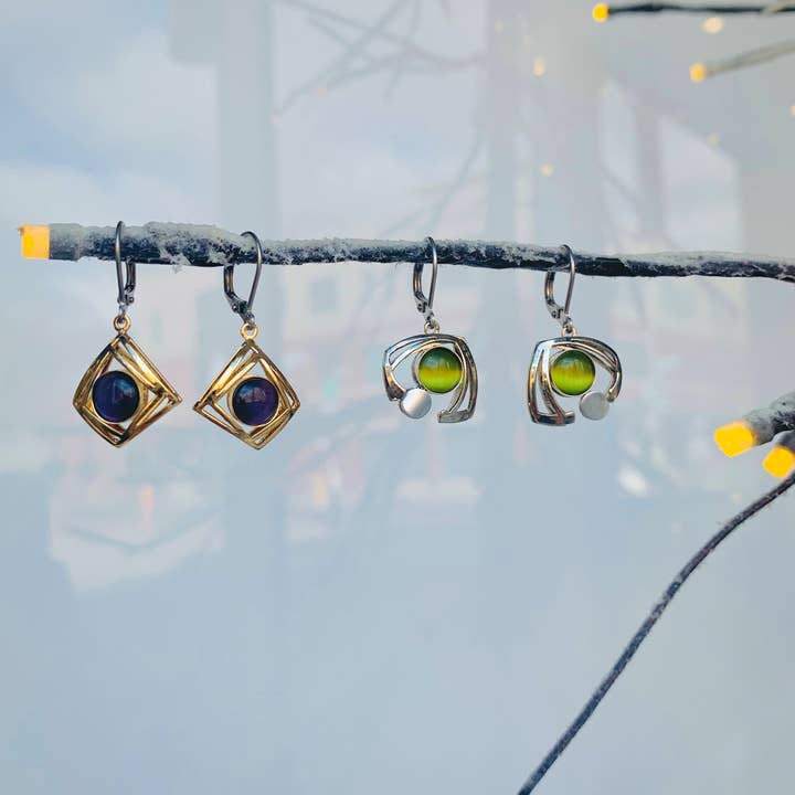 Christophe Poly / Crono Design – wholesale Jewellery set – EARRINGS Prepack (DX12P) - 18x Small Ear(X,V) & Free Display15