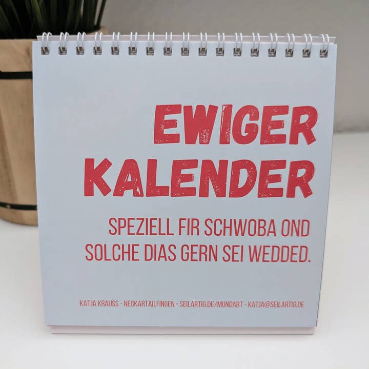 Ewiger Kalender mit schwäbischen Sprüchen - Tischkalender quadrat für den Großhandel von eiwandfrei