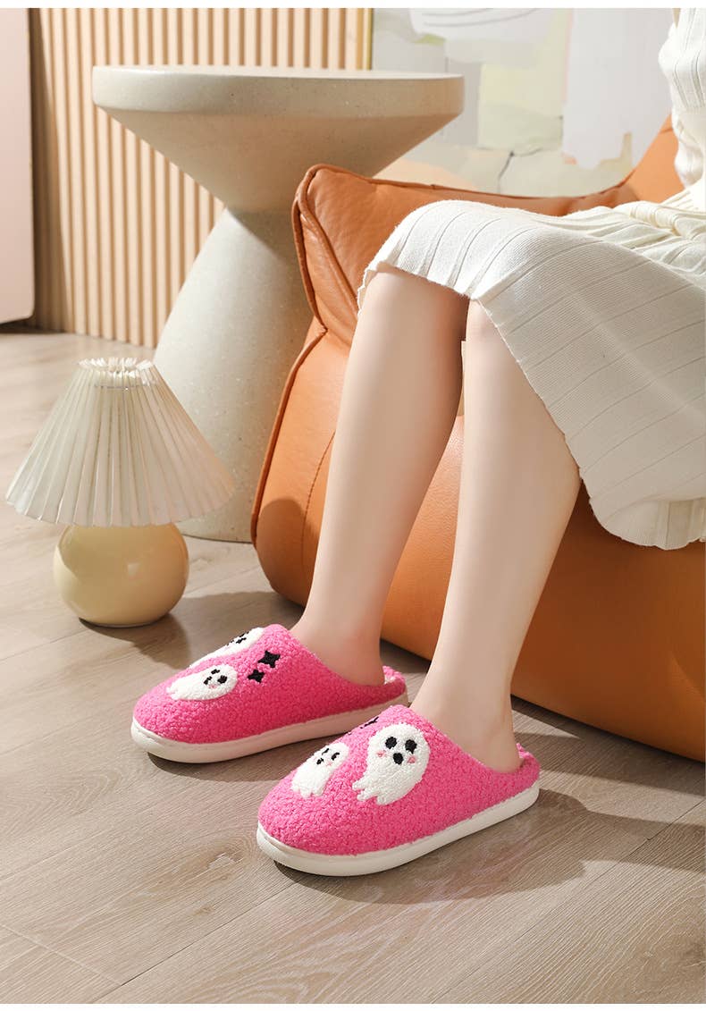 Comely Fashion – wholesale Slippers – Women's – Cute Ghost Plush Halloween Home Slippers  4