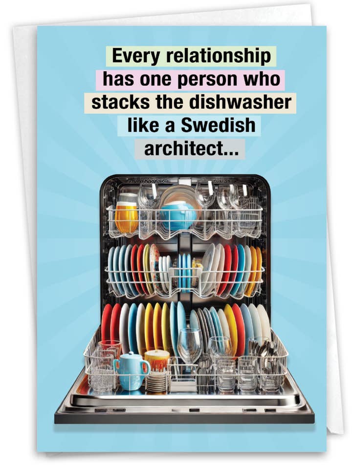 1 Carte de vœux d'anniversaire amusante - Empiler le lave-vaisselle pour la vente par NobleWorks