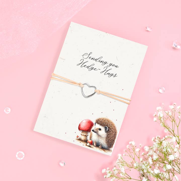 Sending Hedge-Hugs - Seeded Card & Bracelet  for wholesale by Letterbox Love Bracelets