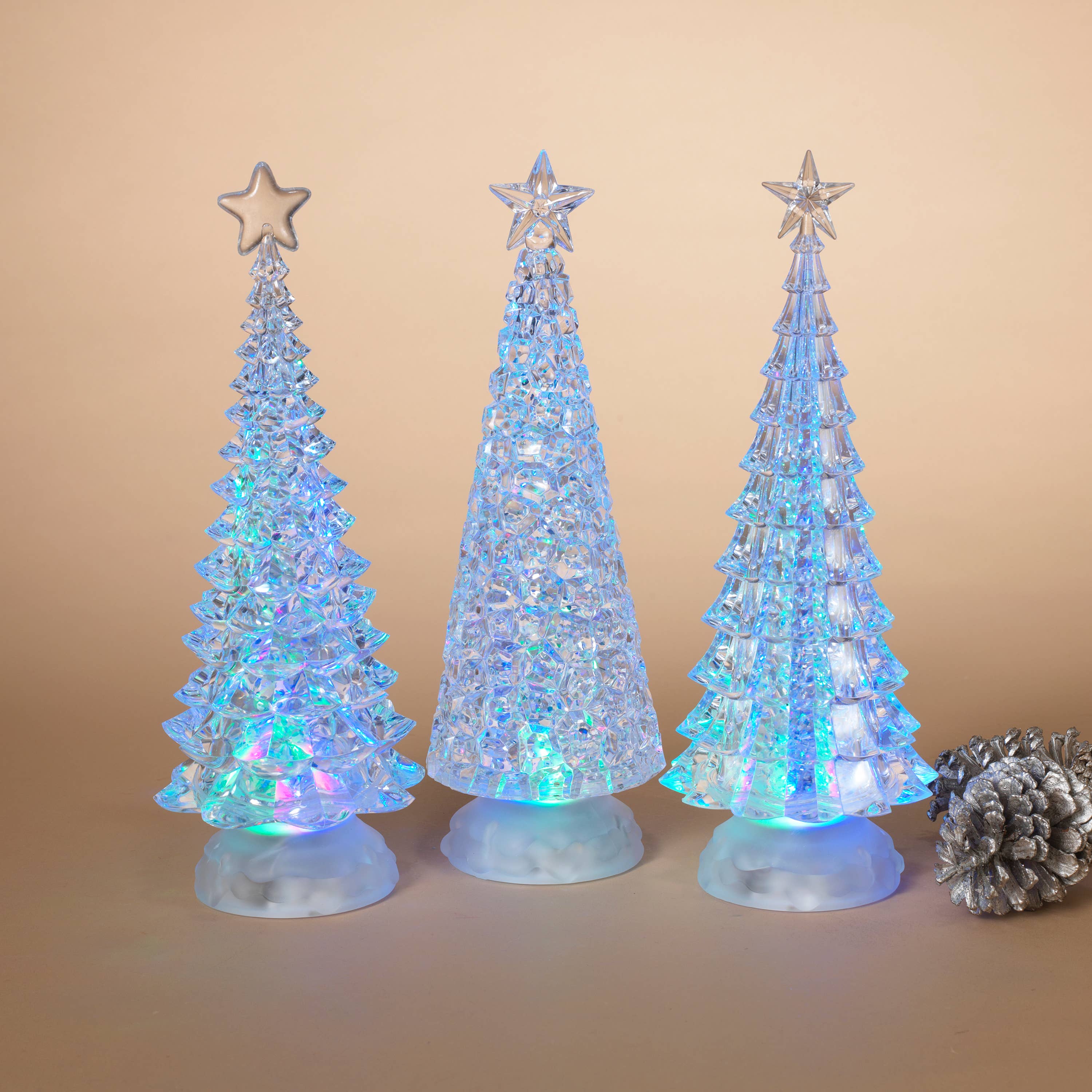 The Gerson Companies - Wholesale Christmas Decoration - Gerson Christmas 12.75"H B/O Lighted Spinning Water Globe Tr0