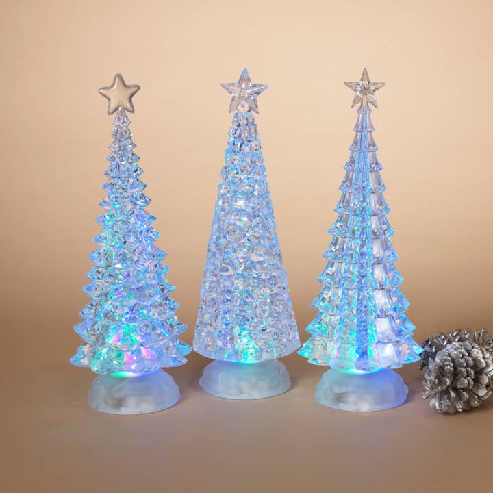 The Gerson Companies - Wholesale Christmas Decoration - Gerson Christmas 12.75"H B/O Lighted Spinning Water Globe Tr