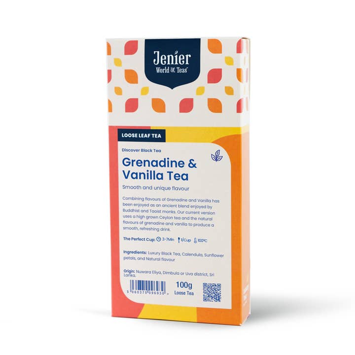 Grenadine & Vanilla Flavoured Black Tea - 100g Loose Leaf for wholesale by Jenier World of Teas