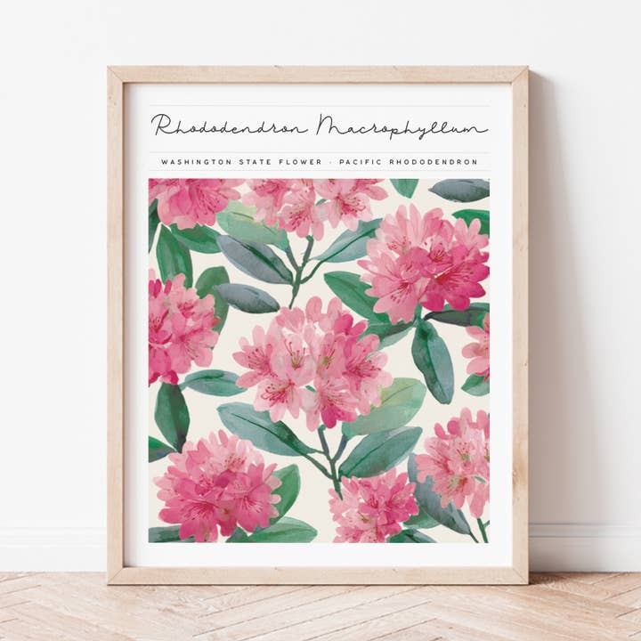 Washington State Flower Art for wholesale by Backstory Map Co.
