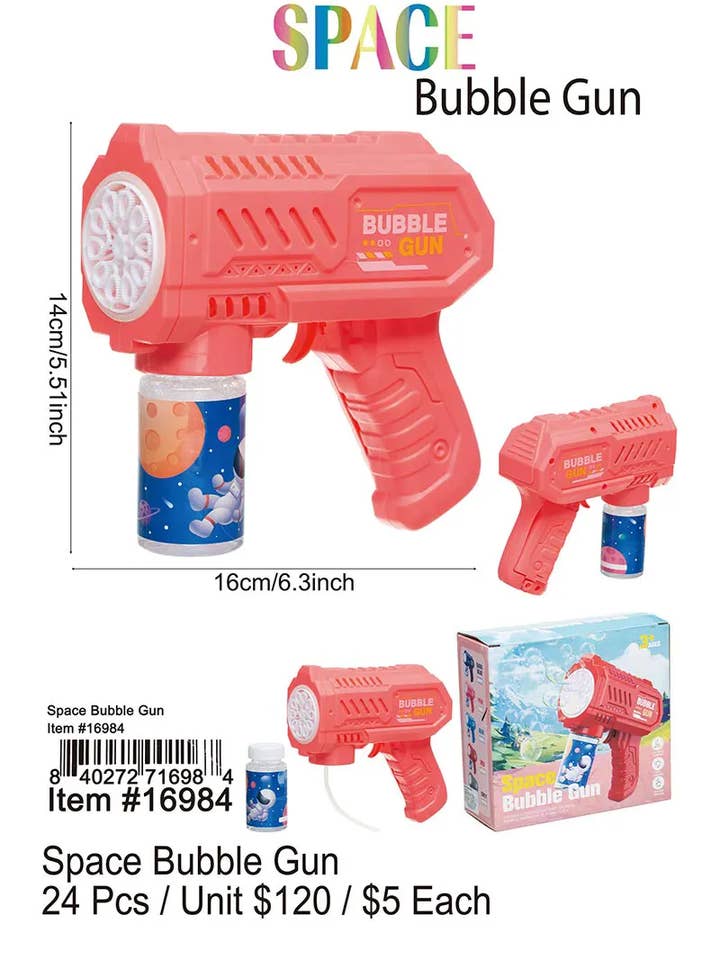 Space Bubble Gun . for wholesale by Puka Creations