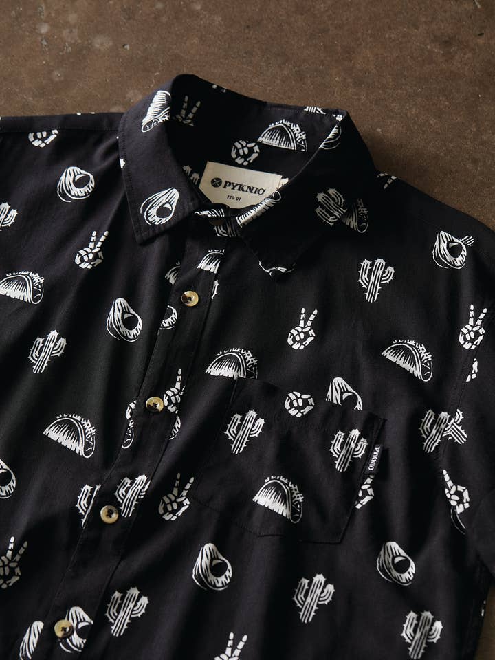 Pyknic - Wholesale Button Down Shirt - Unisex - No Problemo Cactus Tacos Casual Button Down Shirt Men Women14