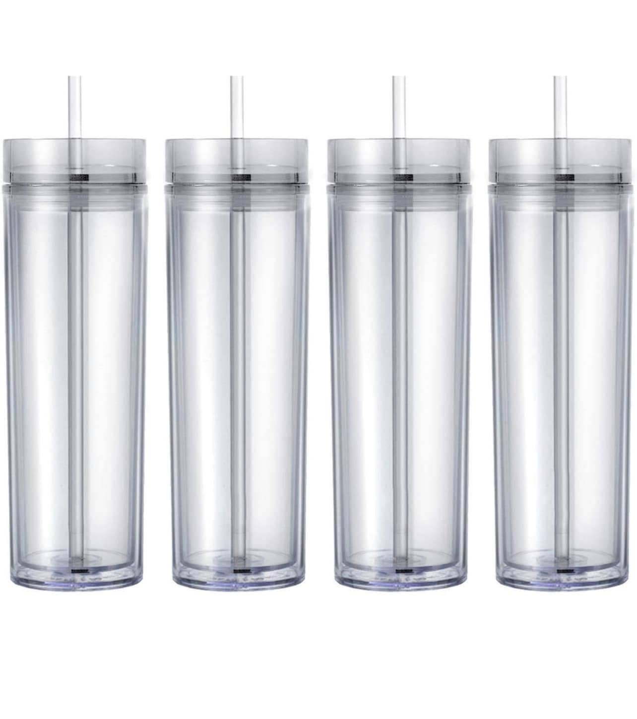 Subli Vinyl Blanks - Vente Gourde/bouteille isotherme - Gobelets fins transparents en acrylique2