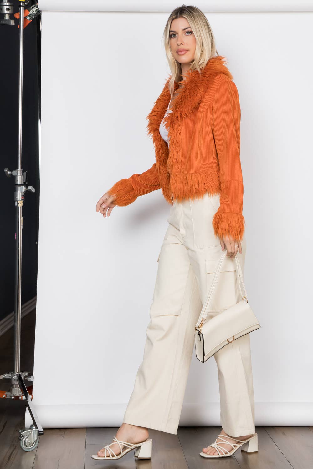 26 International - Wholesale Jacket - Women's - Faux Fur Trim Corduroy Jacket16