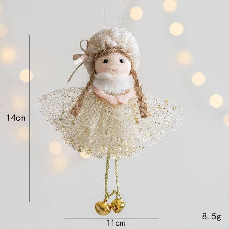 UZ Wholesale Store - Wholesale Ornament - Christmas Tree Ornament- Mesh Glitter Hanging Angel Girl1