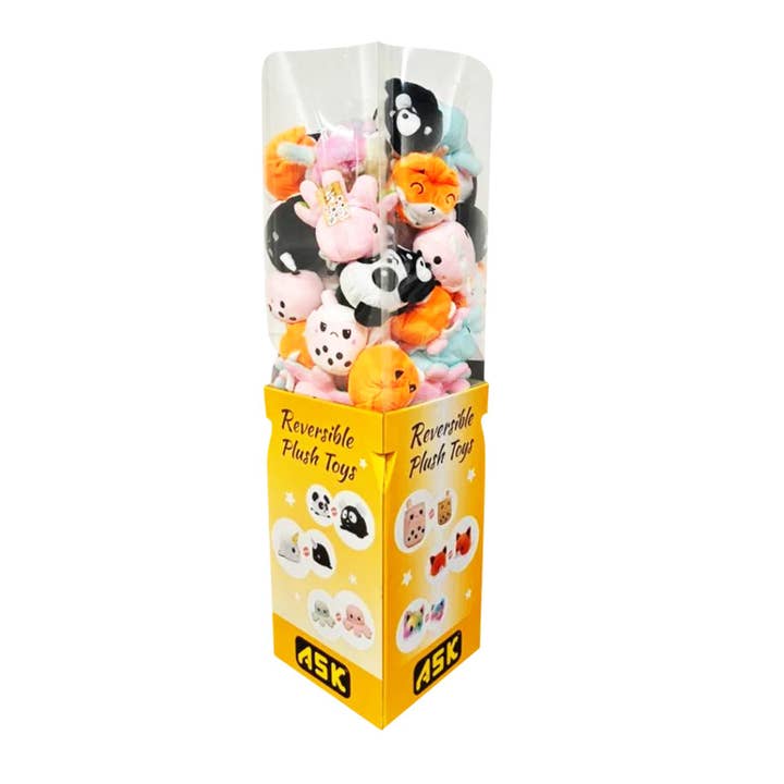 Reversible Plush Toy Assortment 96ct Floor Display for wholesale by ASK Wholesale
