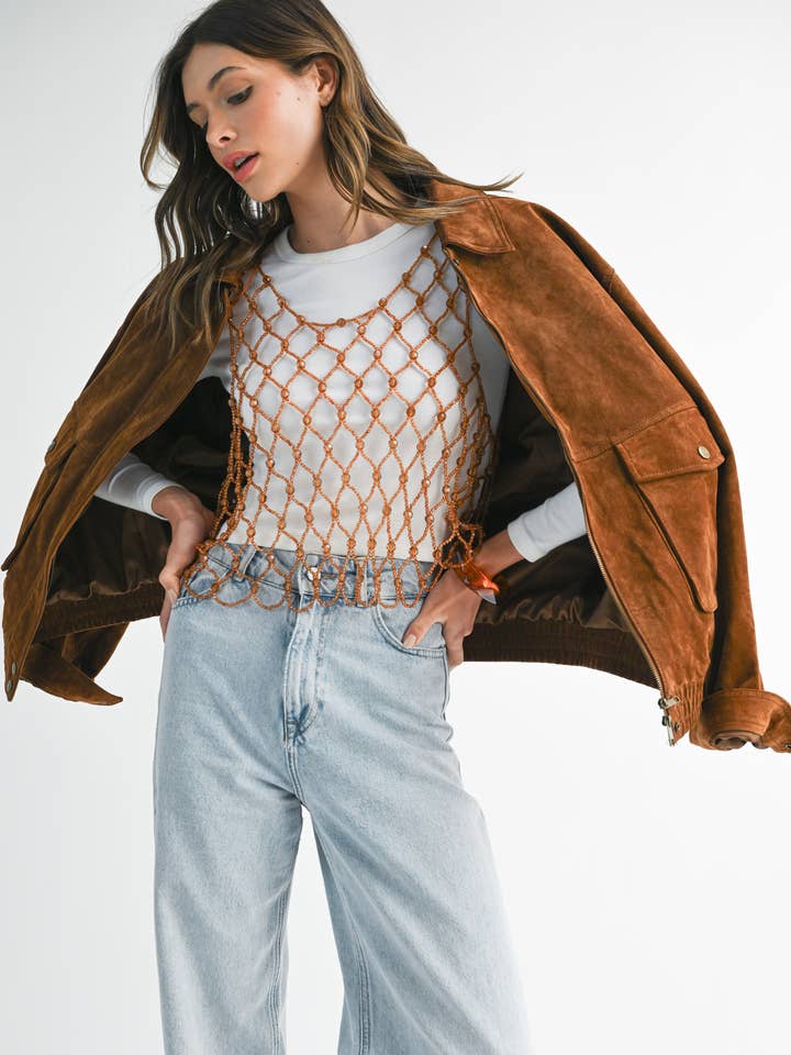 Beaded Overlay Tank QT8714 for wholesale by Endless Blu