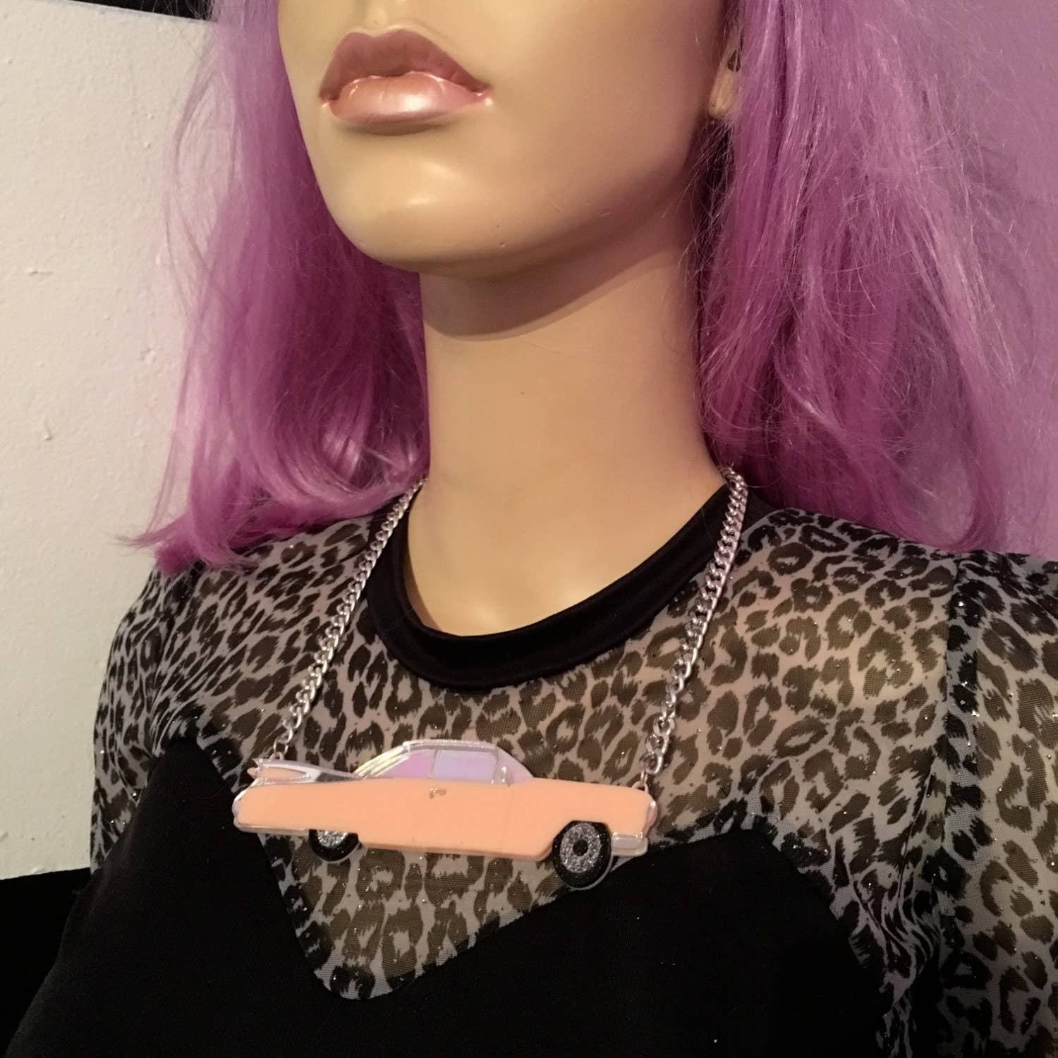 I'm Your Present - Wholesale Pendant/Charm Necklace - Vintage Cadillac Convertible Car Necklace, Laser Cut Acrylic, Plastic Jewelry3