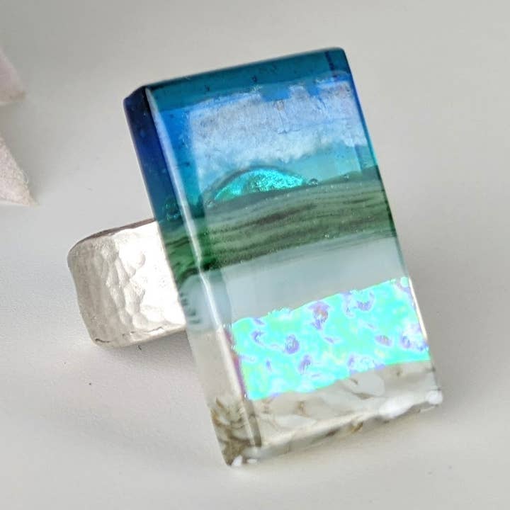 Bague ajustable Alcala Aquascape 1.5 Pacific Shimmer pour la vente par Alcala Designs