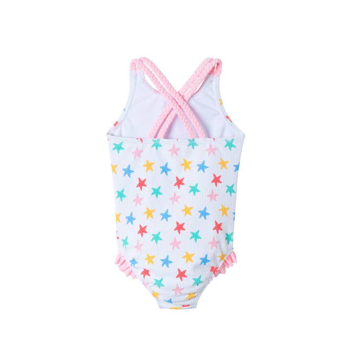 Blanco Bañador Entero Estrella de Mar para Bebé (9-24M) | Estampado de Estrella de Mar de venta al por mayor en Faire