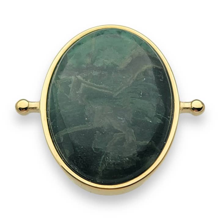 CONQUERing - Wholesale Cocktail/Statement Ring - African Jade Oval Crystal Element