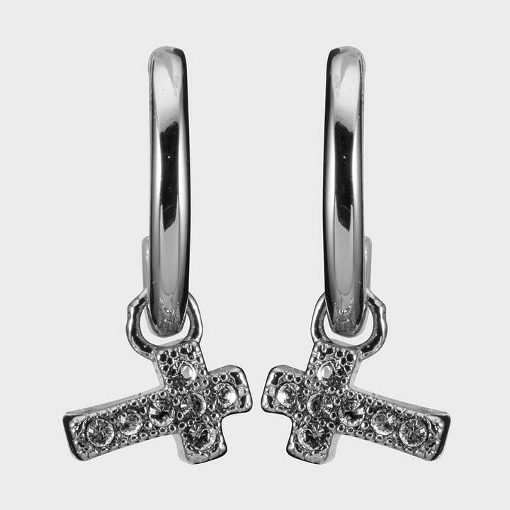 Cross Huggie Earring for wholesale by Stella Valle