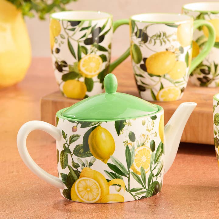 Certified International – wholesale Tea pot – Limone Ceramic Teapot 40 oz.