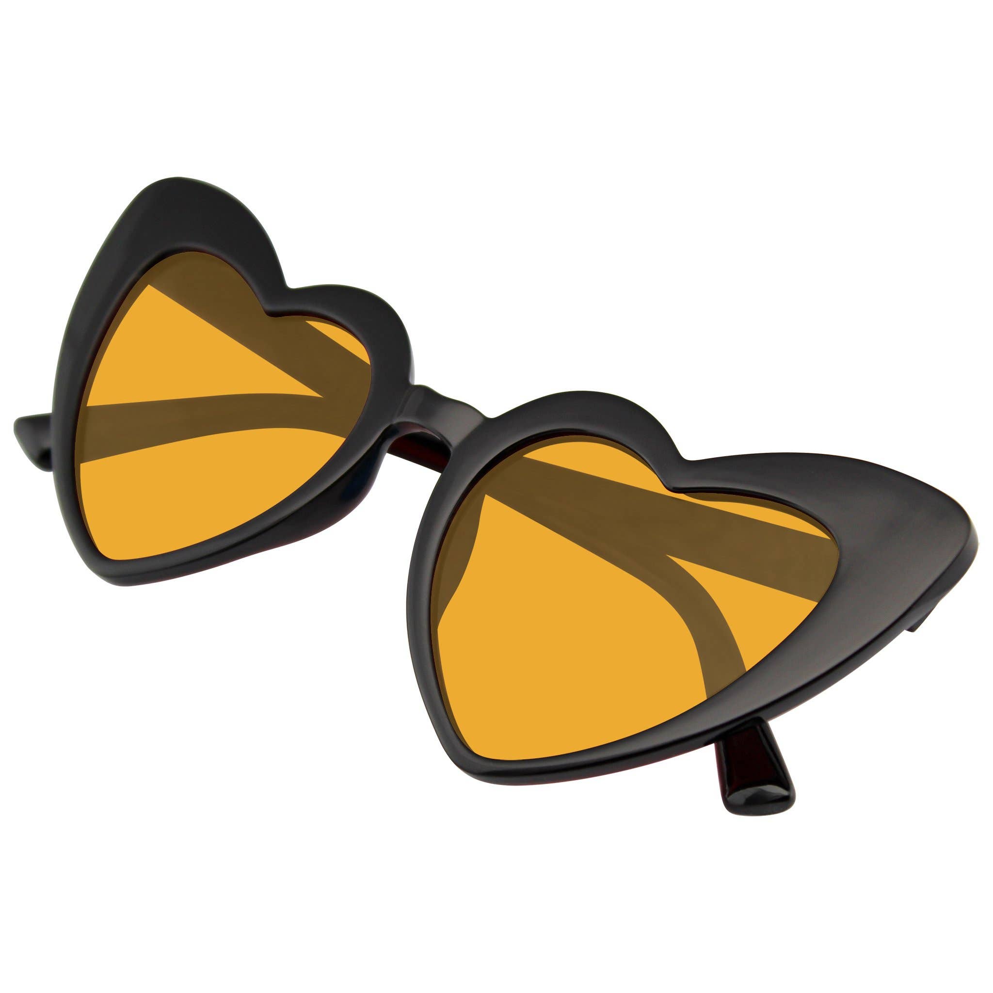 Emblem Eyewear - Wholesale Zonnebril - Dames - Zonnebril met kattenoog in hartvorm, retro festivalstijl met gekleurde glazen, zwart9