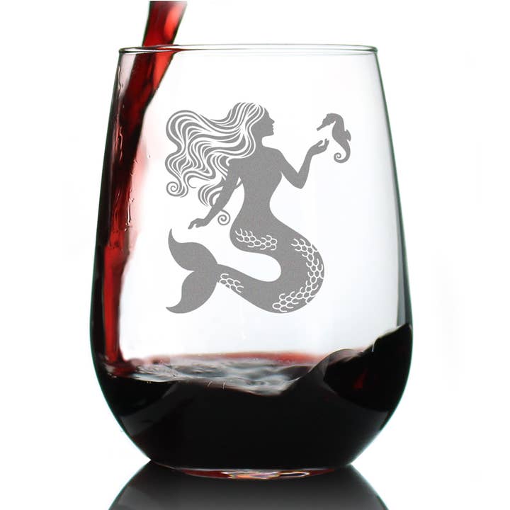 bevvee - Wholesale Wine Glass - Mermaid - Stemless Wine Glass - Beach Gifts & Decor