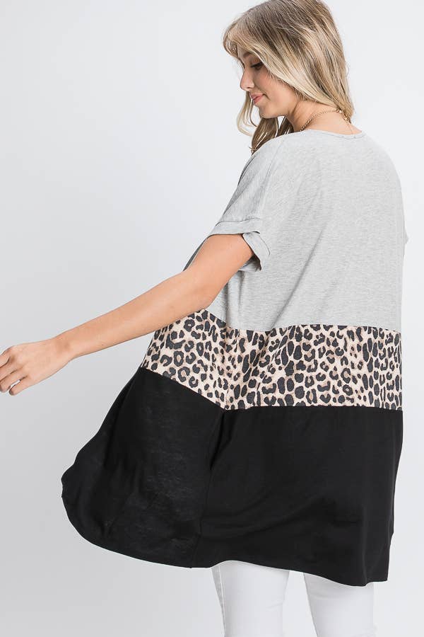 H GRIGIO CARDIGAN APERTO ANIMALIER E TINTA UNITA in vendita all'ingrosso su Faire12