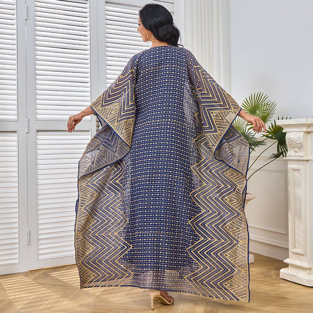 Blue 2025 NEW Dubai Abaya Dress Embroidered Elegance for wholesale on Faire23