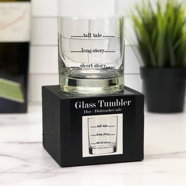 Fly Paper Products - Wholesale Cocktail/Liquor Glass - Short Story, Long Story 11oz Rocks Glass Tumbler0