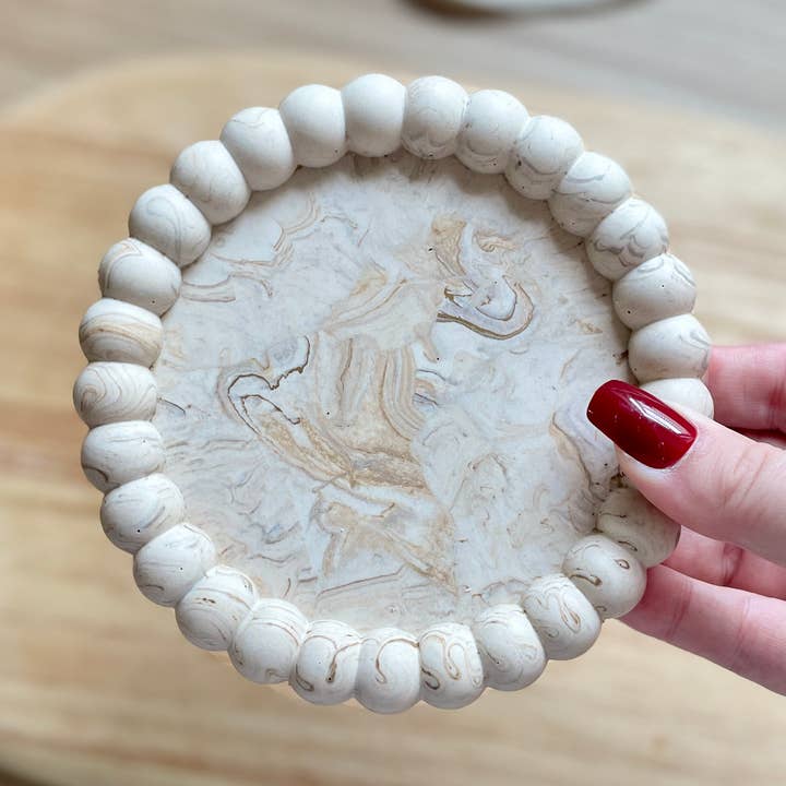 The Wax Leaf Candle Co - Wholesale Decorative Plate/Dish/Bowl - Bubble Candle Tray: Marble Bubble Coaster, Trendy Home Decor0