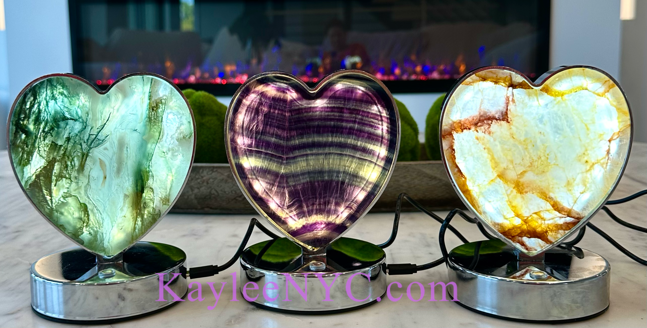 KayleeNYC - Wholesale Spiritual stone/crystal - Natural Crystal Heart Shaped Lamp Healing Energy3