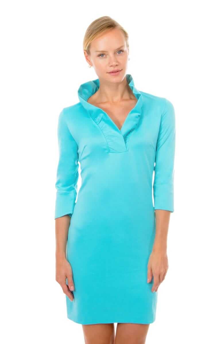 Gretchen Scott LLC - Wholesale Dress - Women's - Jersey Ruffneck Dress - Solid26