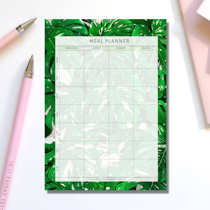 Meal Planner A5 - Monstera Thai Constellation - Meal Plan for wholesale by plantyintroverts