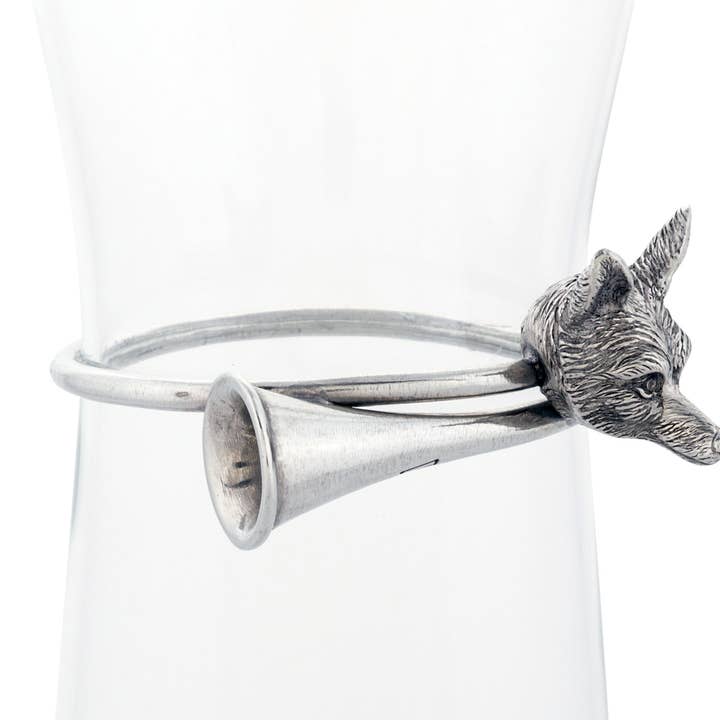 Vagabond House - Wholesale Carafe - Wine Carafe with Pewter Hunt Equestrian Horn4