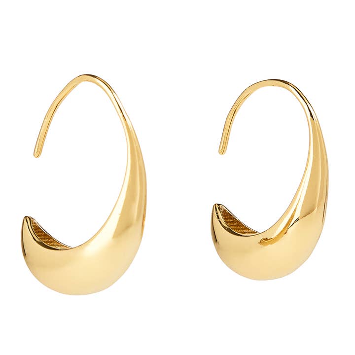 Small Modern C Shaped Curved Hoop Earrings for wholesale by Elyssa Bass Designs