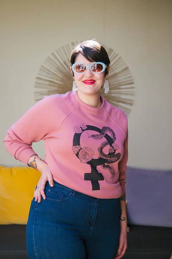 Girl Gang Craft - Wholesale Graphic Sweatshirt - Women's - Divinity Sweatshirt in Mauve (for the Divine Feminine)2