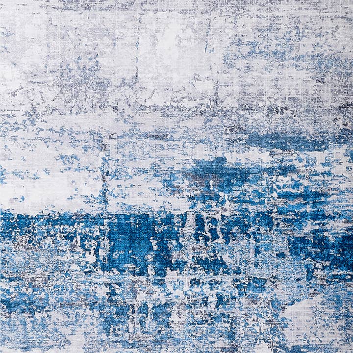 Amazing Rugs – Großhandel Teppichvorleger – Zara Abstract Design, maschinenwaschbar, Grau und Türkis