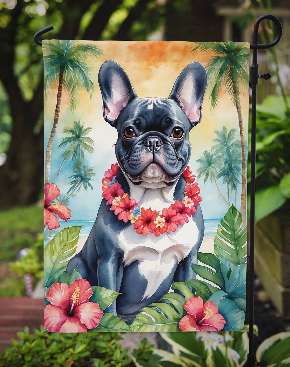 Caroline's Treasures - Wholesale Flag - French Bulldog Luau Garden Flag DAC64351