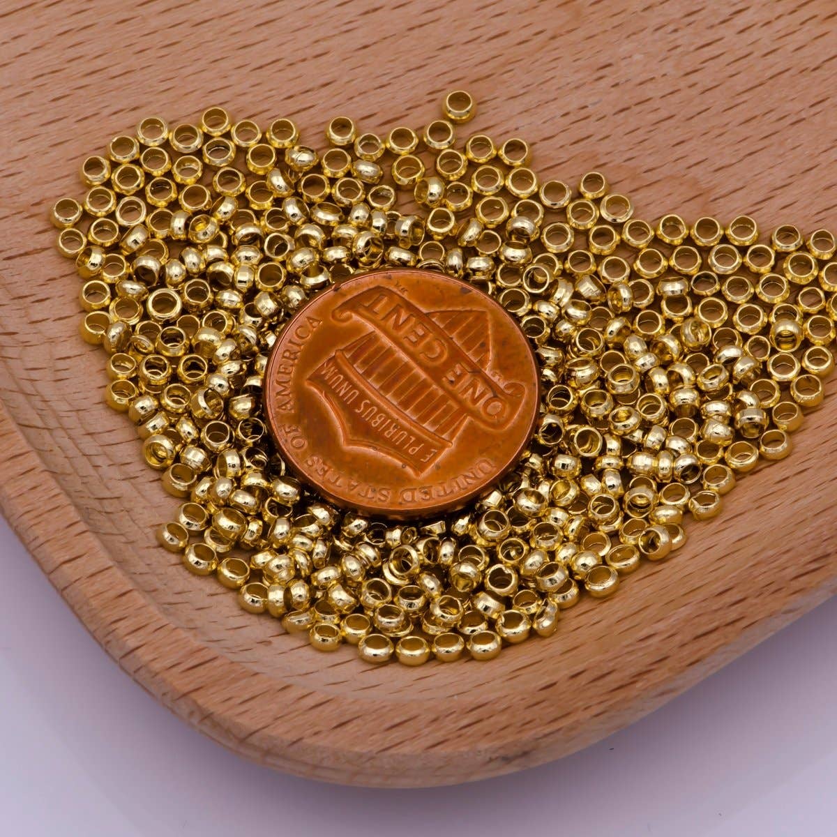 Aim Eternal - Wholesale Beads - 1.5mm, 2mm, 2.5mm 24k Gold Filled Crimp Beads, Crimp covers, Spacer Stopper Beads K-206 L-540 L-5411